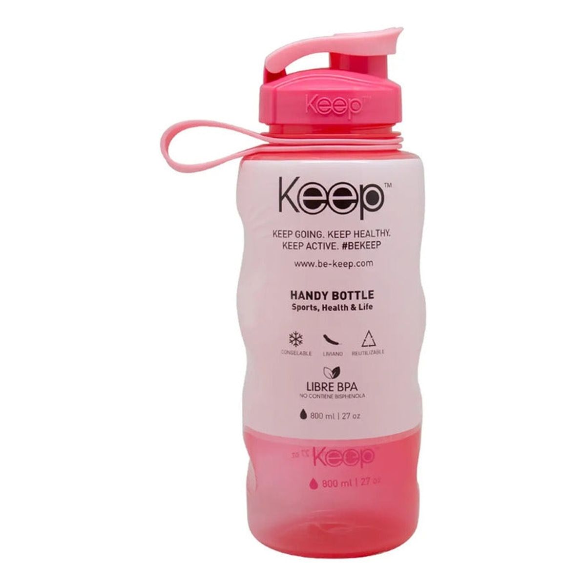 Botella De Agua Deportiva Colores 800ml Keep Color Rosado, marca KEEP - Foto Principal