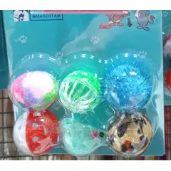 GENERICO - Juguete Pelota Para Gato Mini 6 Unidades