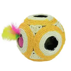 GENERICO - Pelota De Sisal Con Sonajero Para Gatos Amarillo