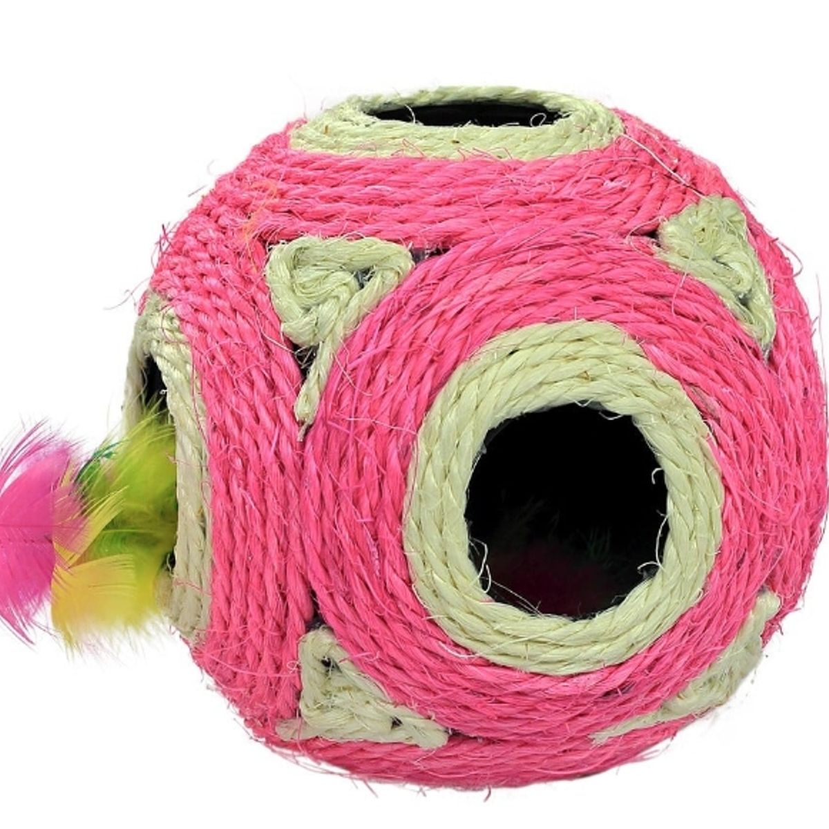 GENERICO - Pelota De Sisal Con Sonajero Para Gatos Fuscia
