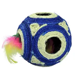 GENERICO - Pelota De Sisal Con Sonajero Para Gatos Azul