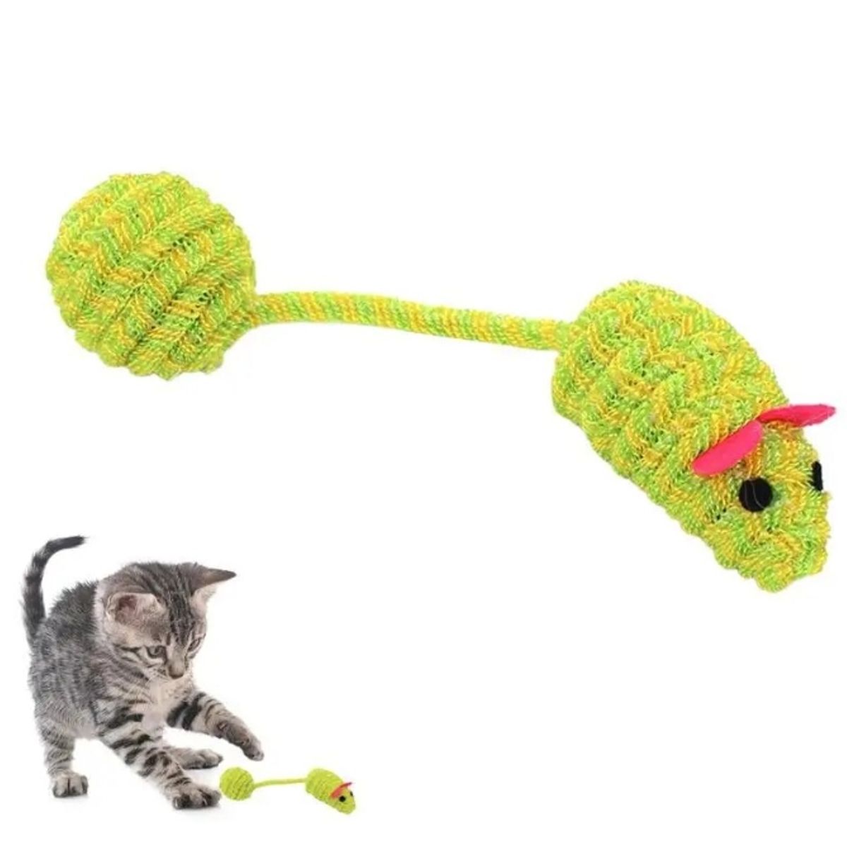 GENERICO - Juguete Interactivo Para Gato Ratón Pelota Amarillo