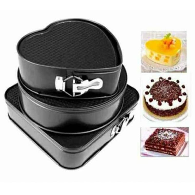 GENERICO - 3 Moldes Para Pasteles Desmontables y Antiadherentes