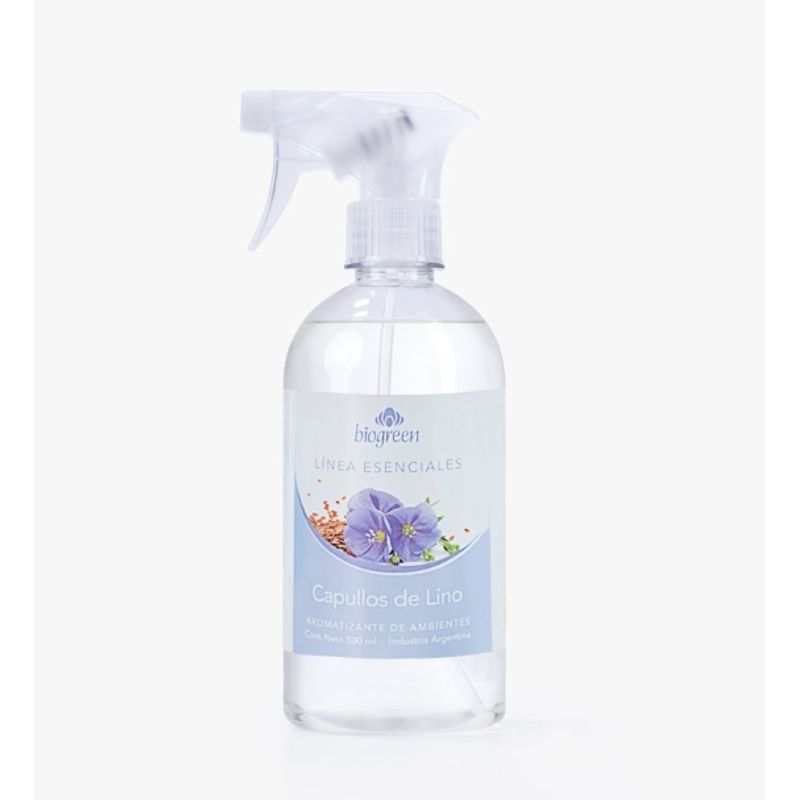 GENERICO - Aromatizante Ambiental Biogreen Con Gatillo 240 Ml - Capullos de Lino
