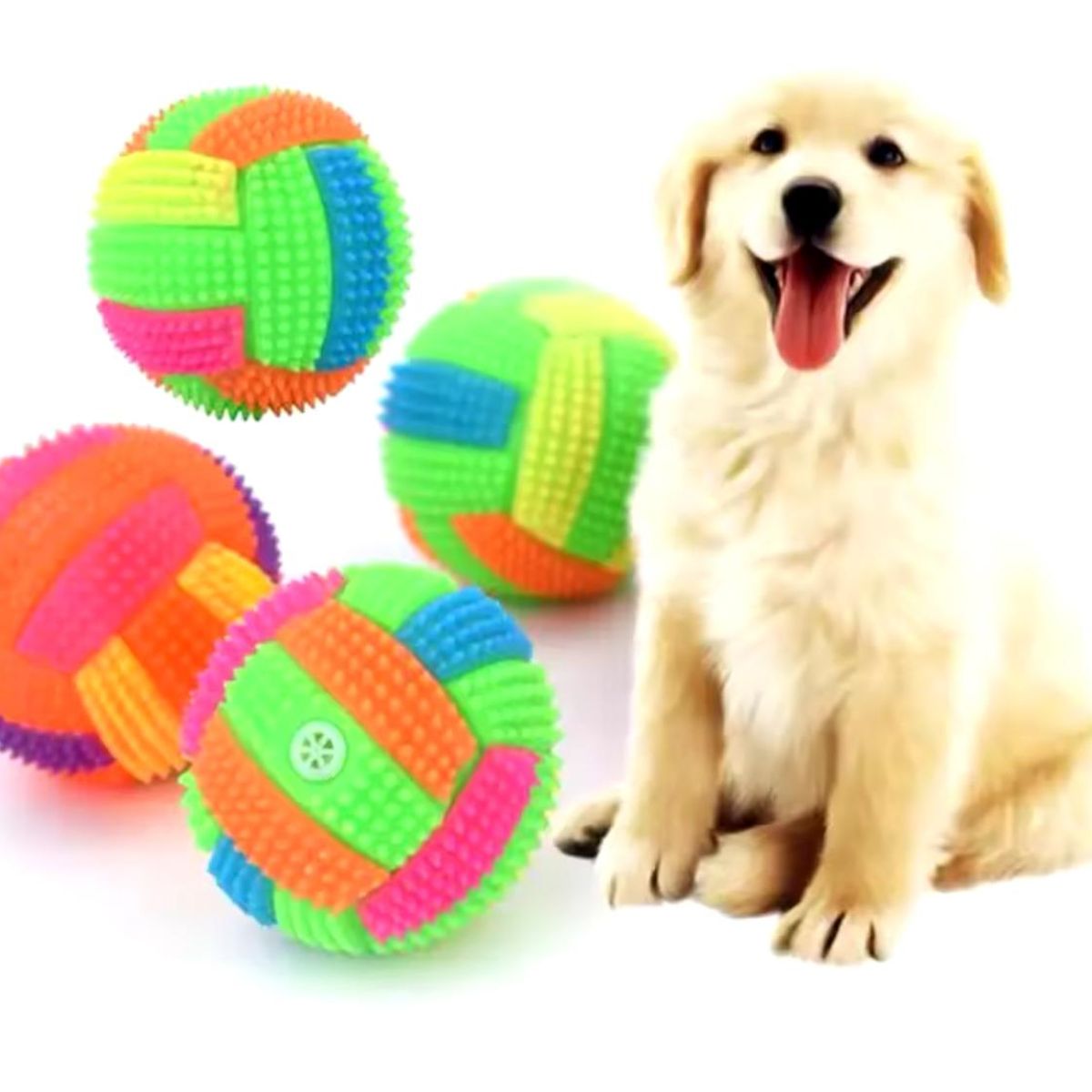 GENERICO - Pelota Elastica Con Sonido Y Luz Led Para Perros Y Gatos