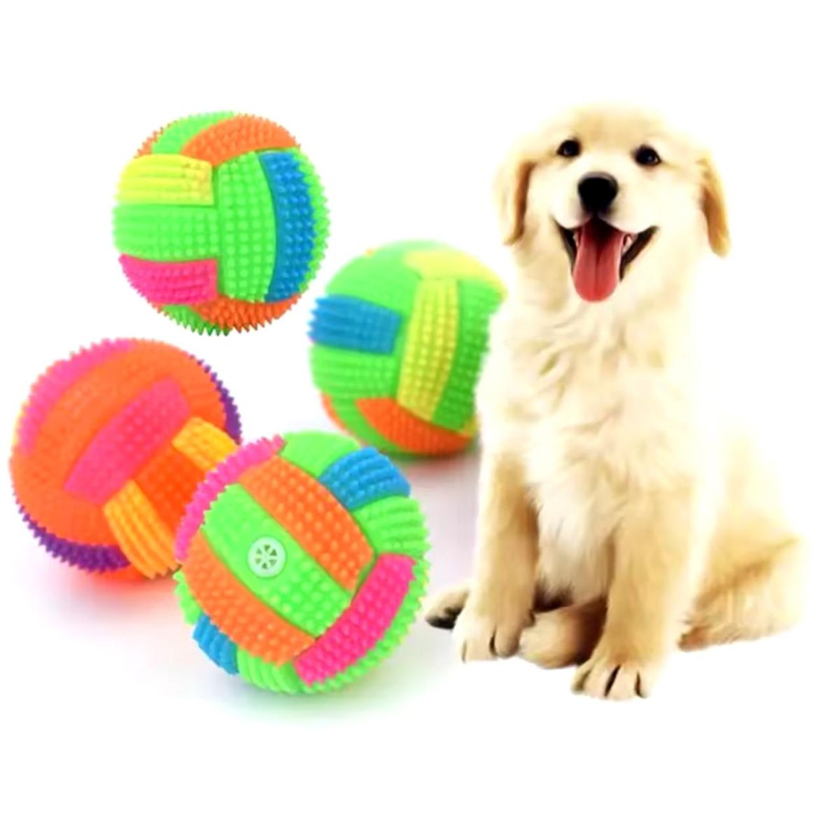 GENERICO - Pelota Elastica Con Sonido Y Luz Led Para Perros Y Gatos