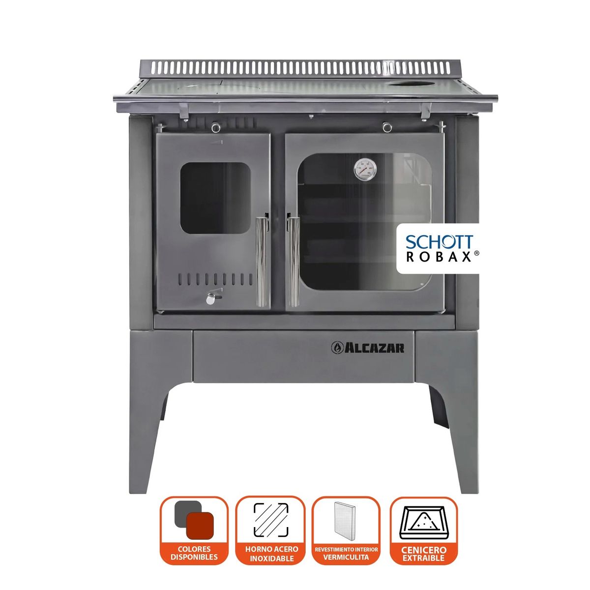 ALCAZAR - Cocina a Leña Alcazar Europea S900 Gris