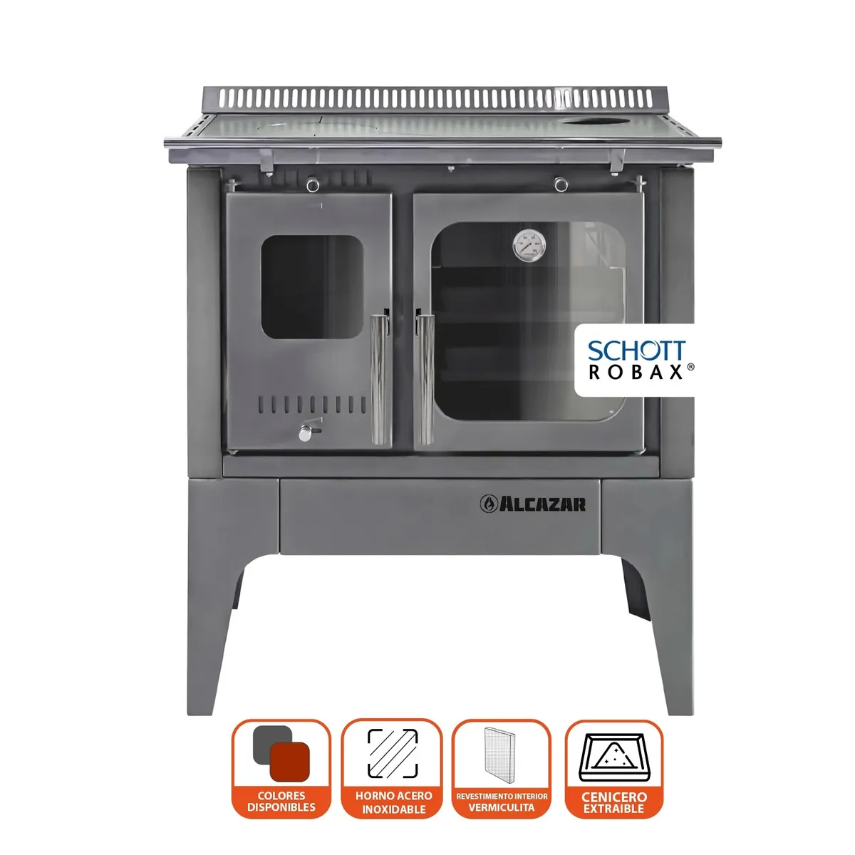 ALCAZAR - Cocina a Leña Alcazar  Europea S800 Gris