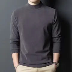 EDWINAYY - Camisa De Manga Larga Para Hombre Cálida De Cuello Alto