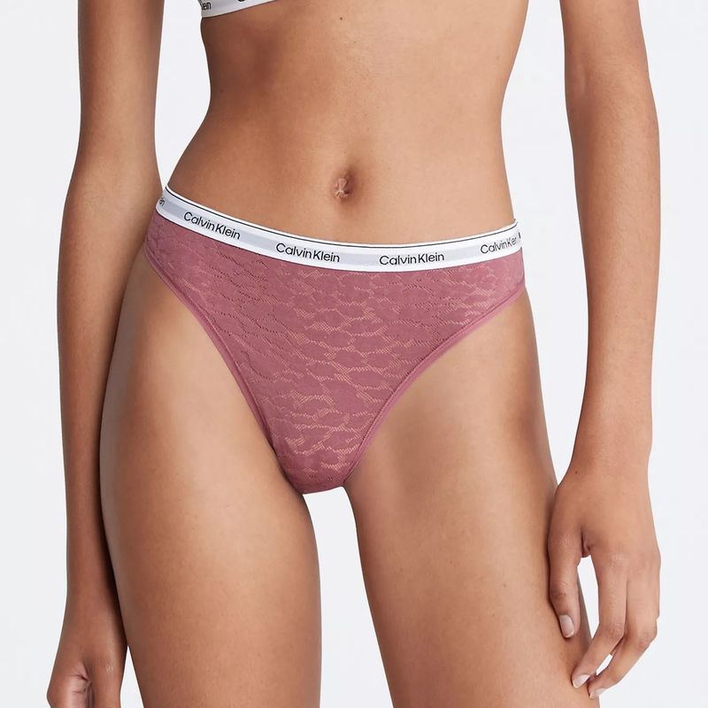 CALVIN KLEIN - PACK 2 COLALESS DE ENCAJES CALVIN KLEIN MUJER NEGRO/BURDEOS