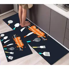 GENERICO - Alfombra Para Cocina Piso Baño Antideslizante Set 2 En 1.