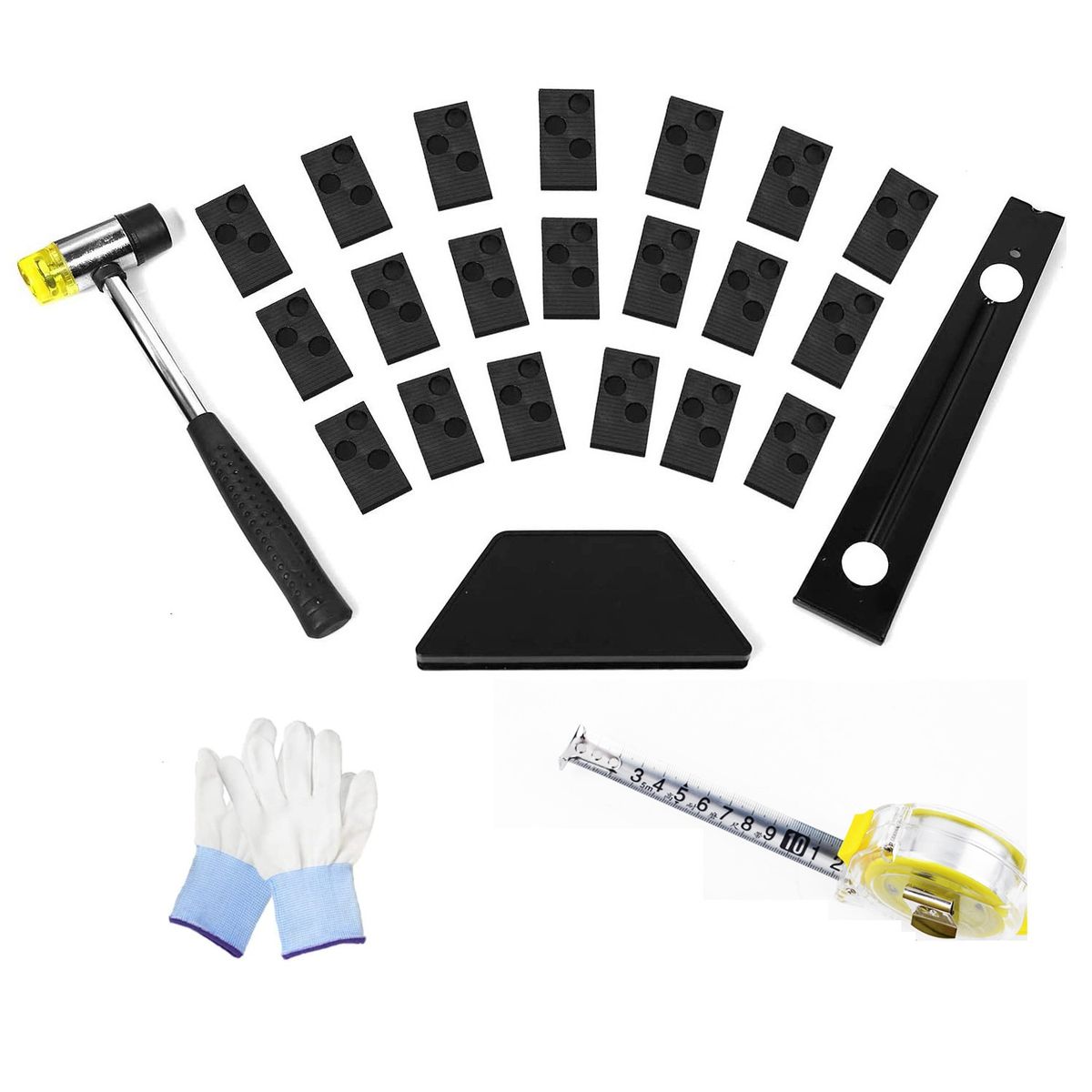 EDWINAYY - Kit Instalación Piso Flotante Profesional Con Martillo Goma