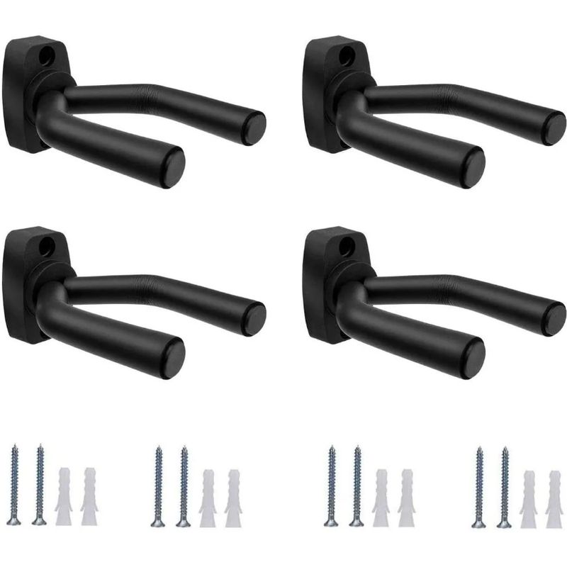 GENERICO - Soporte Colgador De Pared Para Guitarra Anticaída 4 Uds.