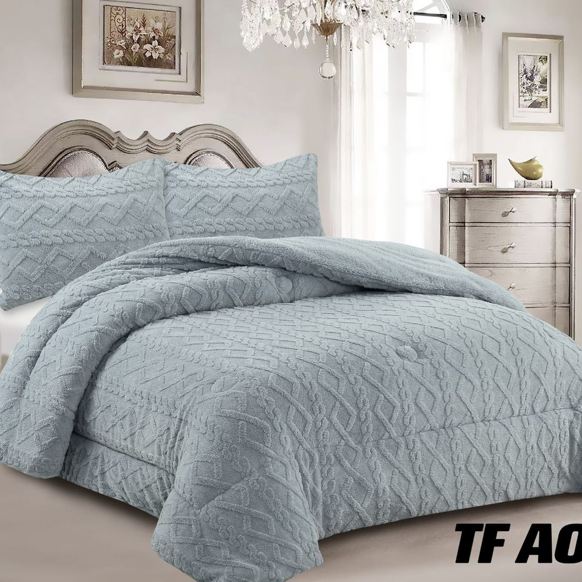 ANGELES DEL HOGAR - COBERTOR INVIERNO TEXTURIZADO CON CHIPORRO 2 PLAZAS