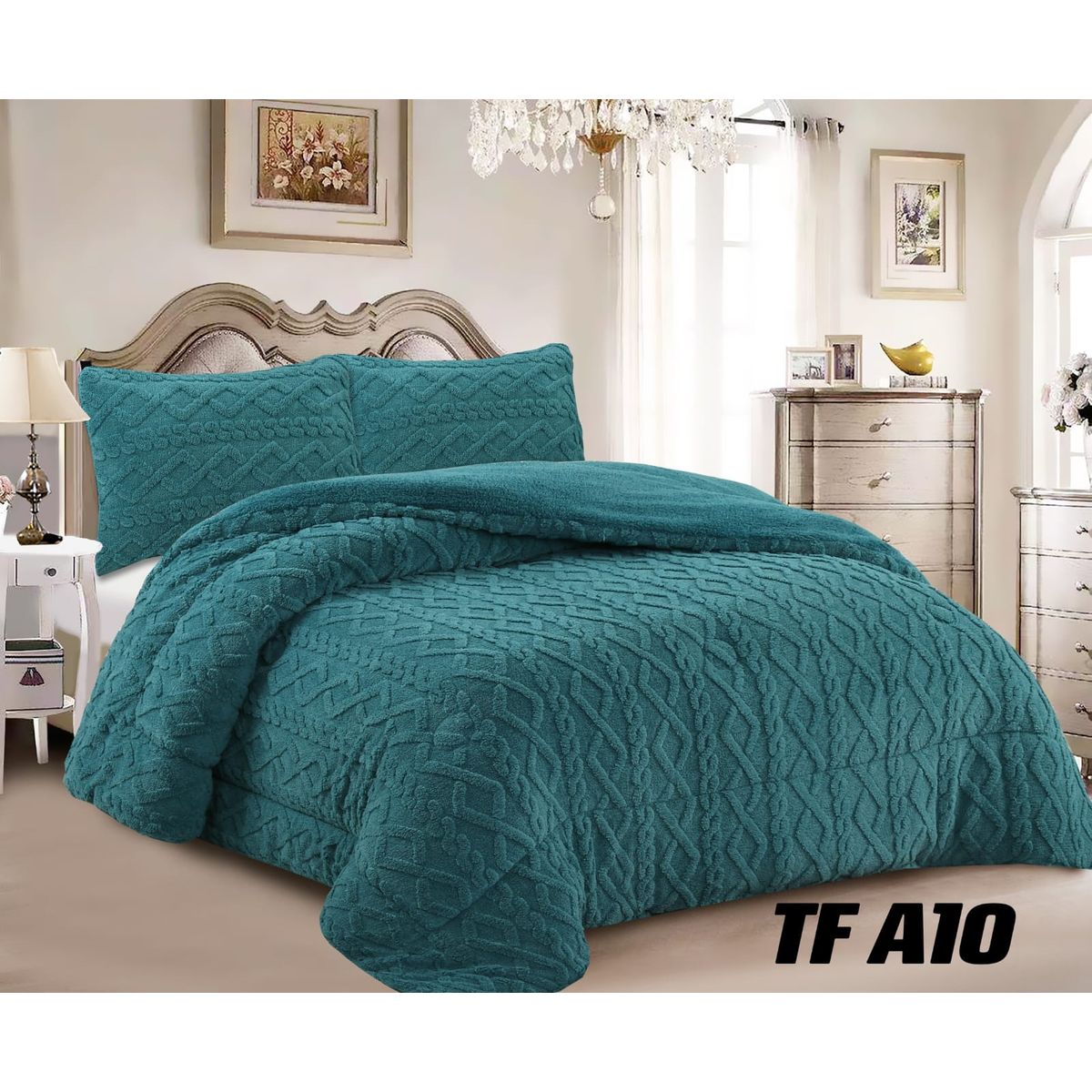 ANGELES DEL HOGAR - COBERTOR INVIERNO TEXTURIZADO CON CHIPORRO 2 PLAZAS