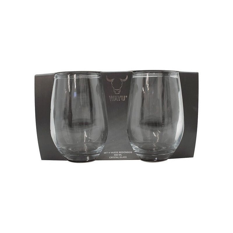 WAYU - Vasos De Cristal Redondos Wayu Copas 580 Ml