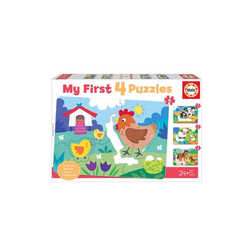 EDUCA - Puzzle Infantil Mamá Gallina (My First 4 Puzzles) - SC