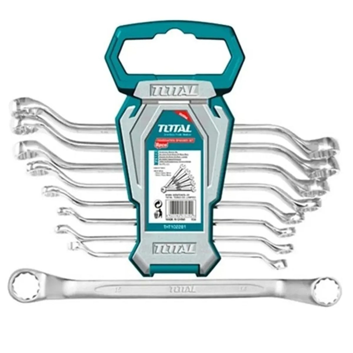 TOTAL TOOLS - Juego De Llaves Curva Doble Corona 8 Piezas Total