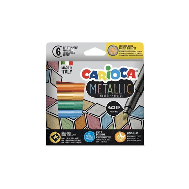 CARIOCA - Plumones Metallic Punta Maxi 6 Colores Carioca - SC