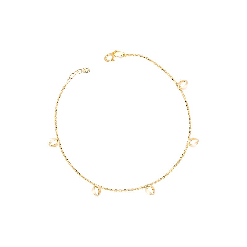 JB JOYAS BARON - Tobilleras de Oro 18kt Modelo Argollas Colgantes