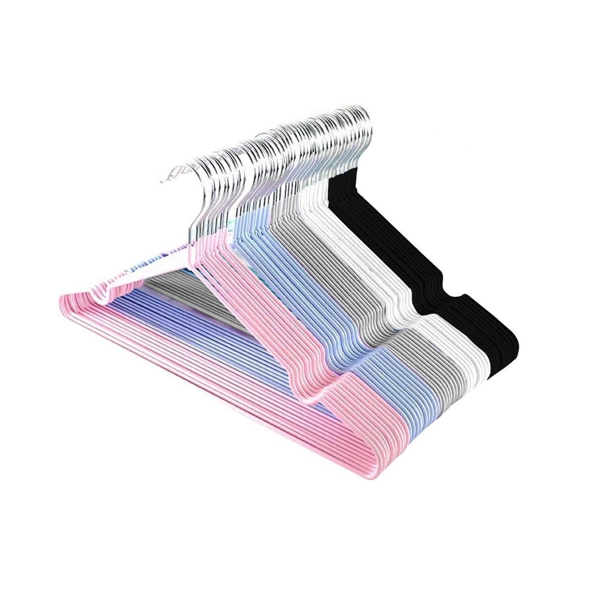 GENERICO - Gancho Colgador de Ropa Antideslizante 10 Unidades - Gris