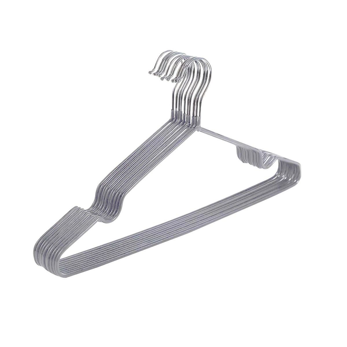 GENERICO - Gancho Colgador de Ropa Antideslizante 10 Unidades - Gris