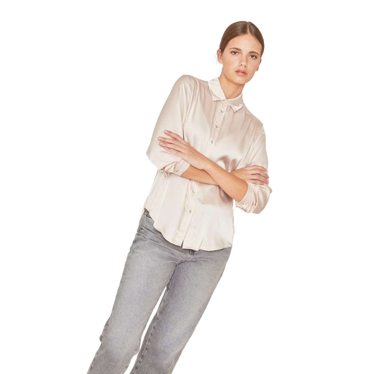 JACINTA TIENDA - Blusa Sara satin dorada Jacinta Tienda