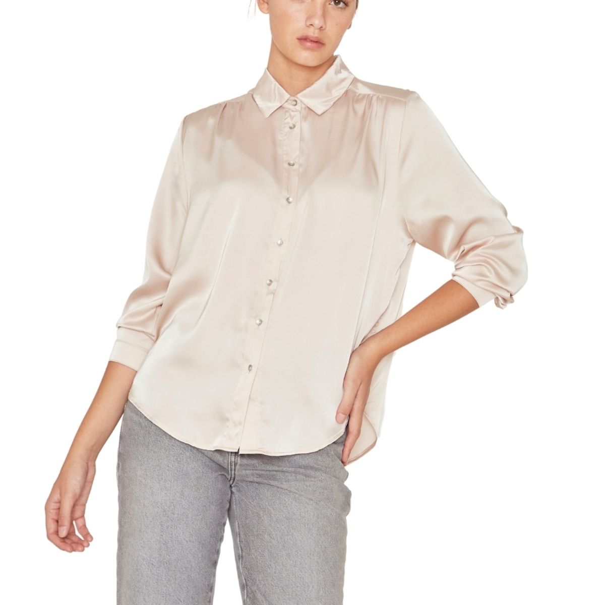 JACINTA TIENDA - Blusa Sara satin dorada Jacinta Tienda