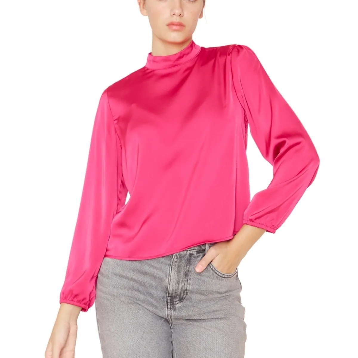 JACINTA TIENDA - Blusa Paula II satin fucsia Jacinta Tienda
