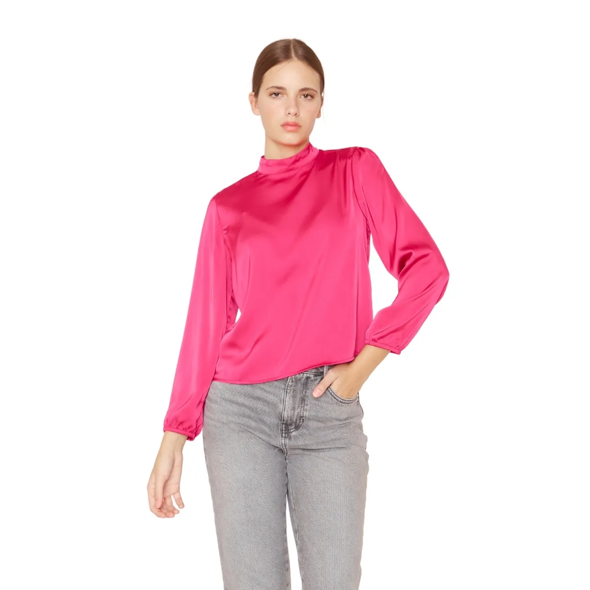 JACINTA TIENDA - Blusa Paula II satin fucsia Jacinta Tienda