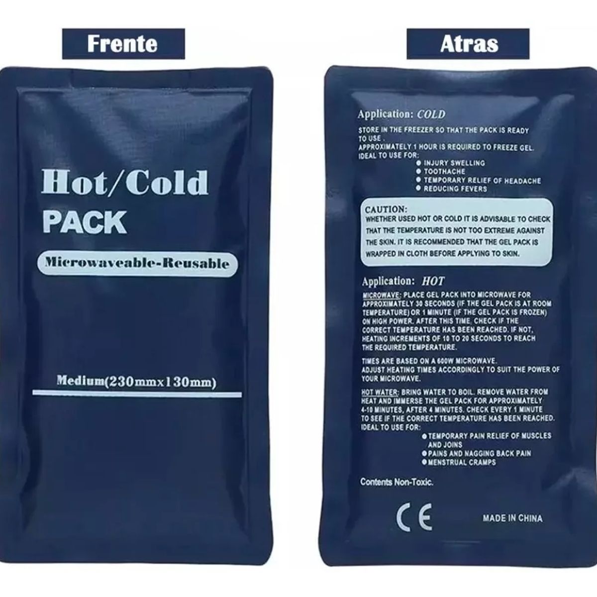 ONEDER - Gelpack Compresa Frio Calor Guatero Mediano De 23x13 Cm