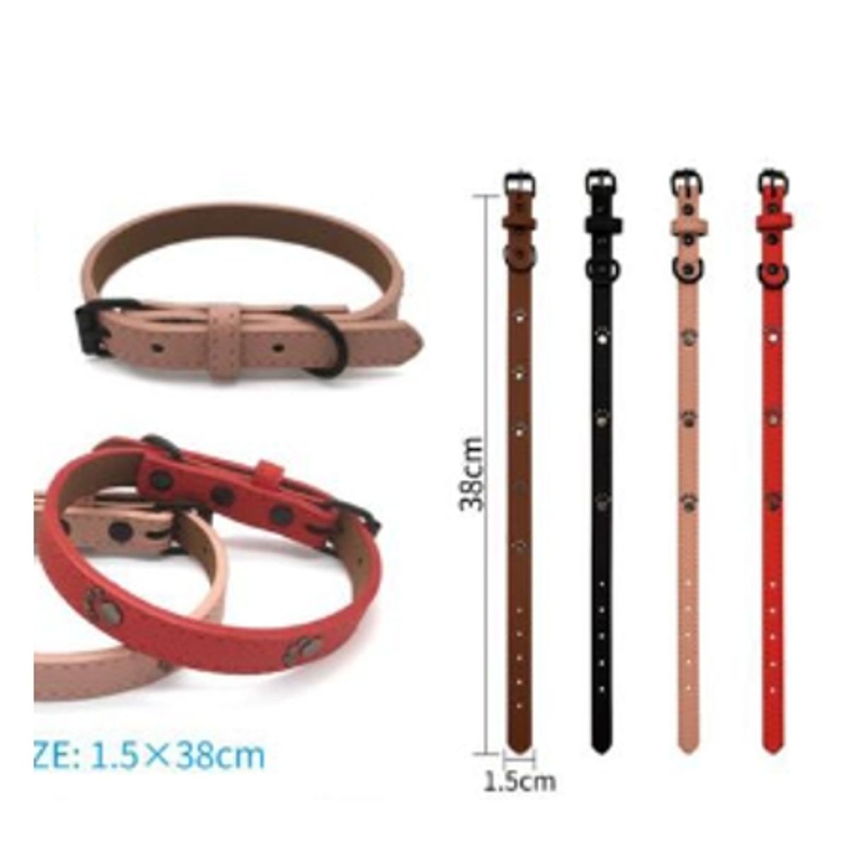 GENERICO - Collar Para Perro Color Marron Con Diseño 38cm