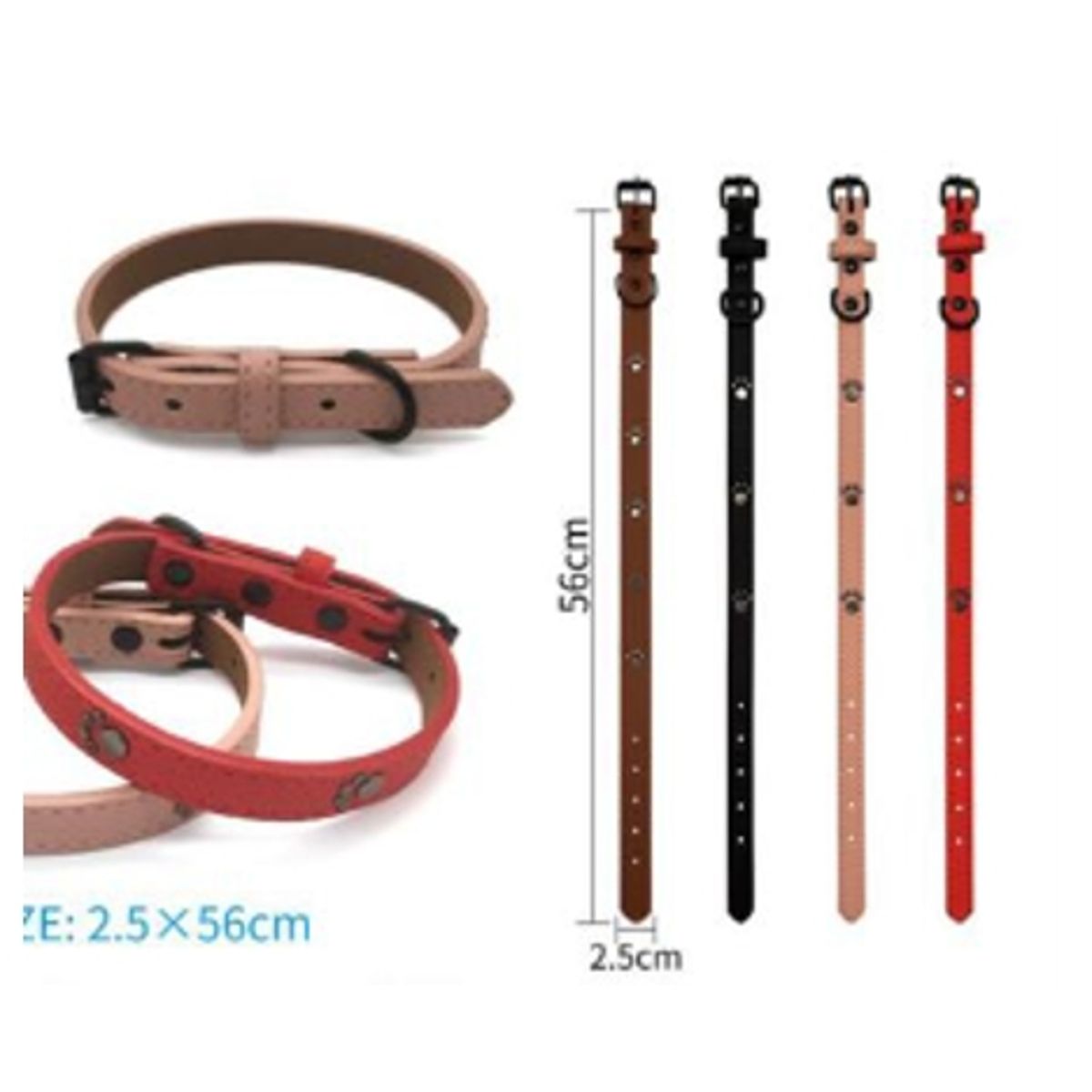 GENERICO - Collar Para Perro Color Marron Con Diseño 56cm