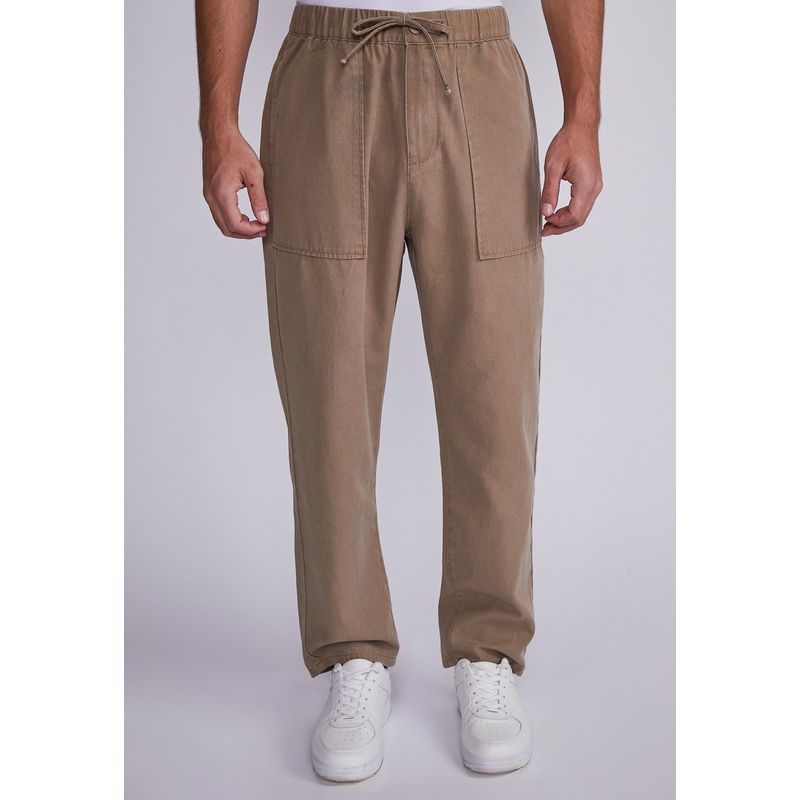 SIOUX - Pantalón Hombre Arena Gabardina Con Botón Sioux