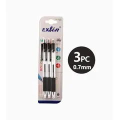 GENERICO - BOLIGRAFO 3 PCS COLOR NEGRO 0.7MM