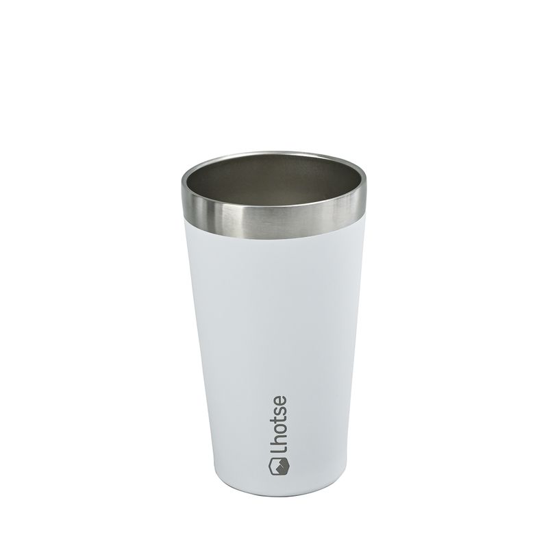 LHOTSE - Vaso Térmico Insulado Camping 480ml Black - Blanco