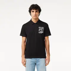 LACOSTE - Polera Polo Algodón Hombre PH7416 Negro