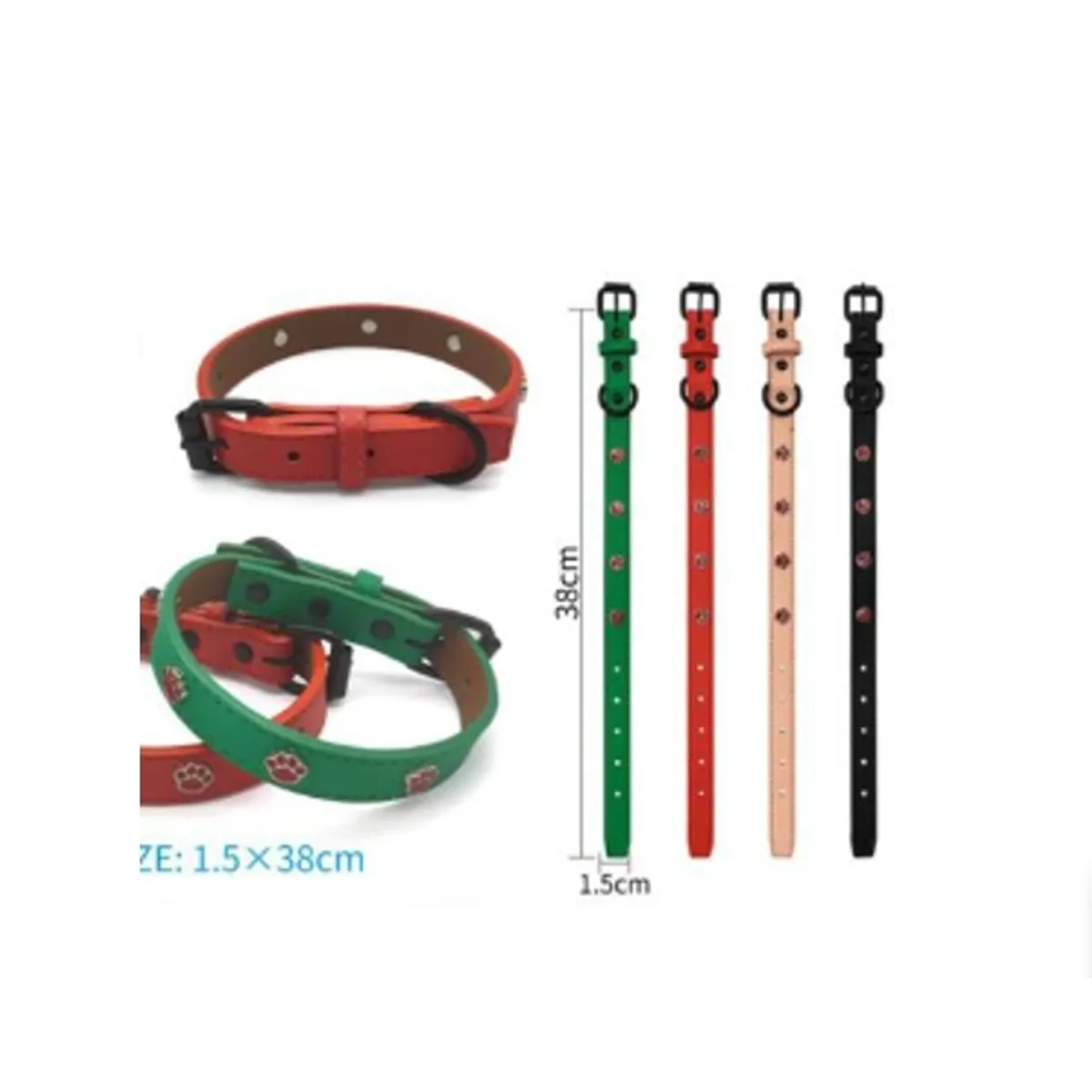 GENERICO - Collar Para Perro Color Verde Con Diseño 38cm