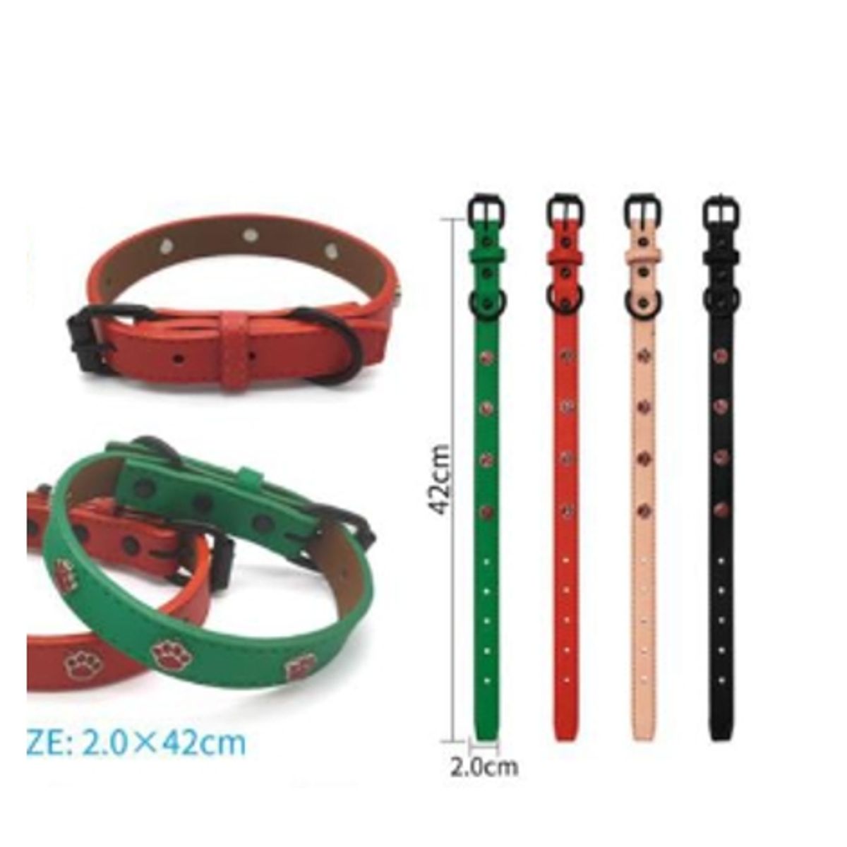 GENERICO - Collar Para Perro Color Verde Con Diseño 42cm