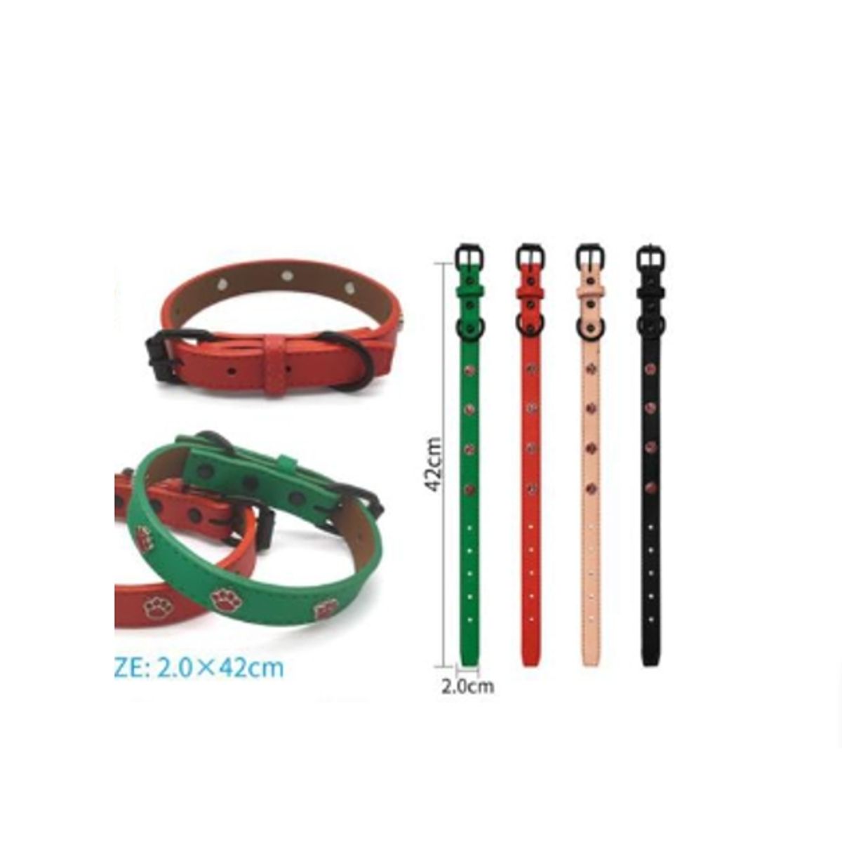 GENERICO - Collar Para Perro Color Rojo Con Diseño 42cm