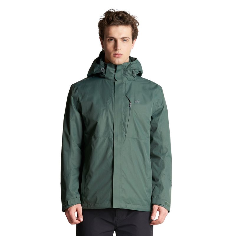 LIPPI - Chaqueta Hombre Tres Cruces Fusion-3 Hoody Jacket Verde Botella Taupe Lippi