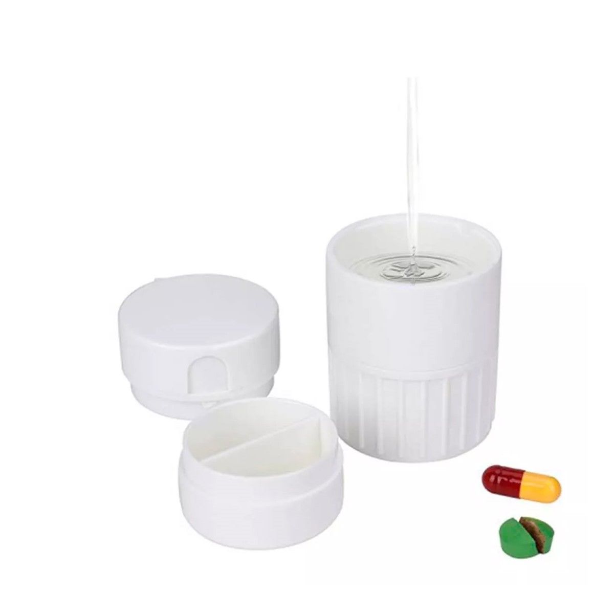 GENERICO - Pastilero Moledor Y Cortador De Pastillas 4 En 1 Blanco