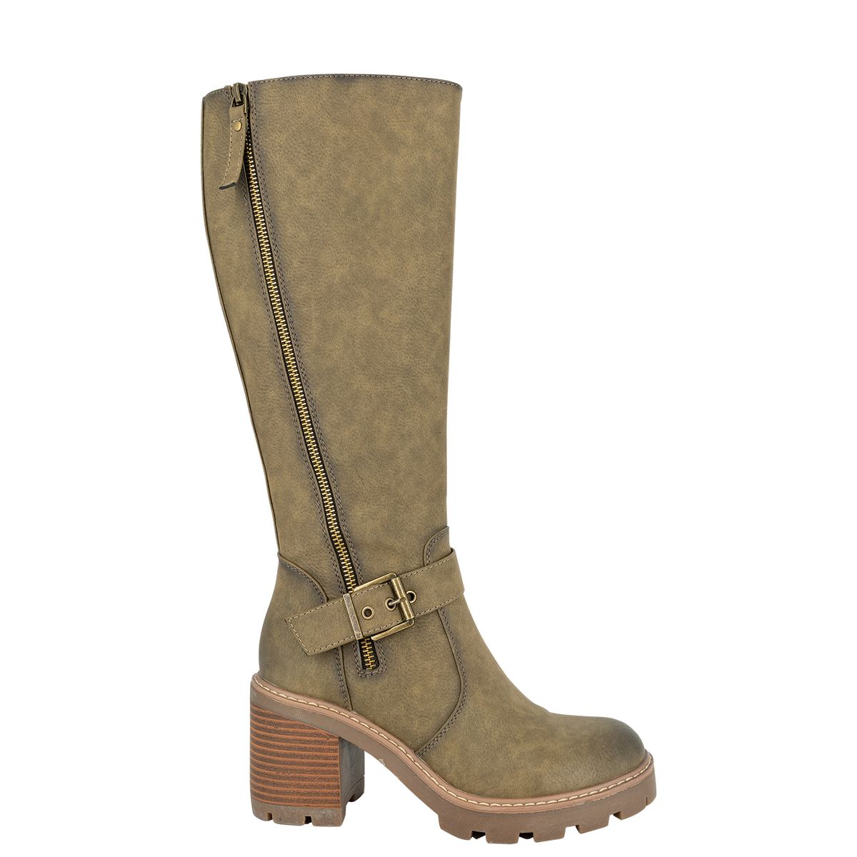 ALQUIMIA - Bota Larga Mujer Khaki Tana Alquimia