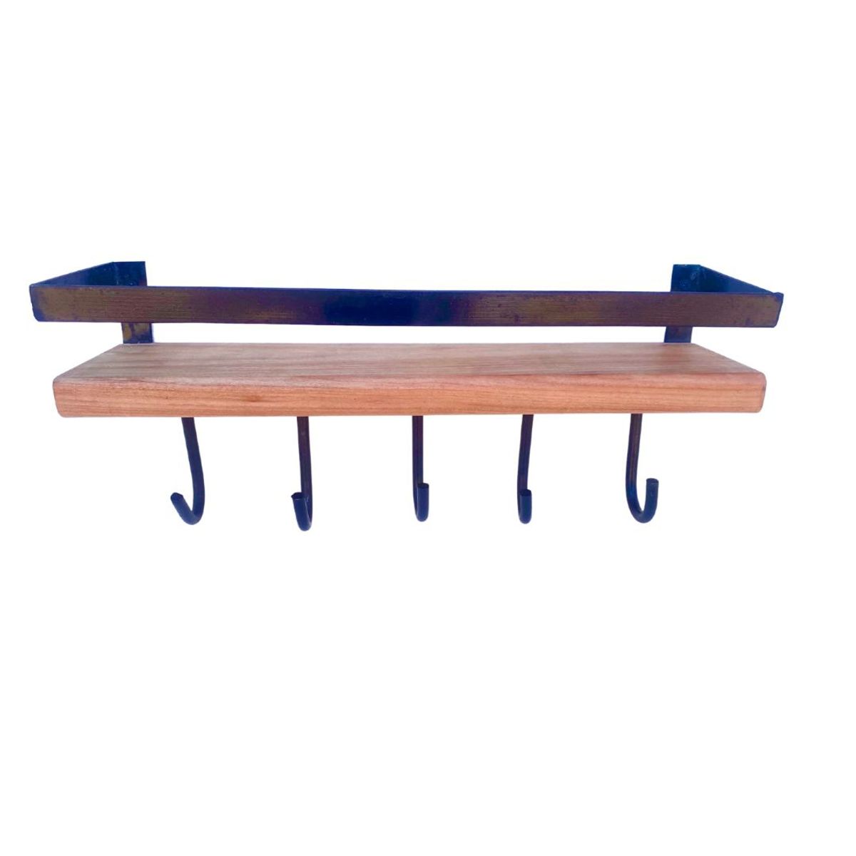 GENERICO - Repisa perchero madera nativa - acero