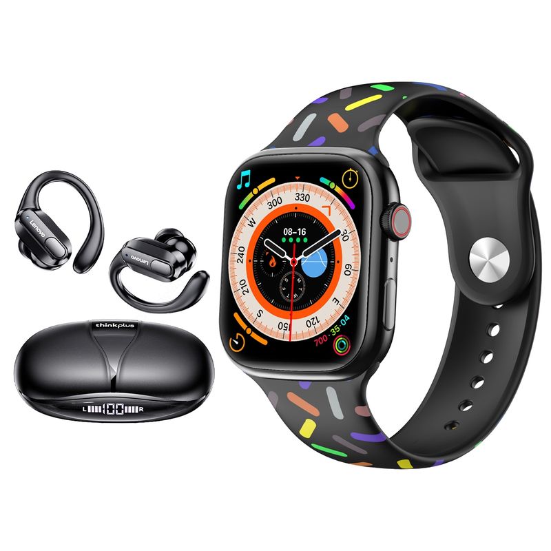 LENOVO - Pack Audífonos Bluetooth Lenovo XT80 + Smartwatch T900 PRO MAX GS - Negro