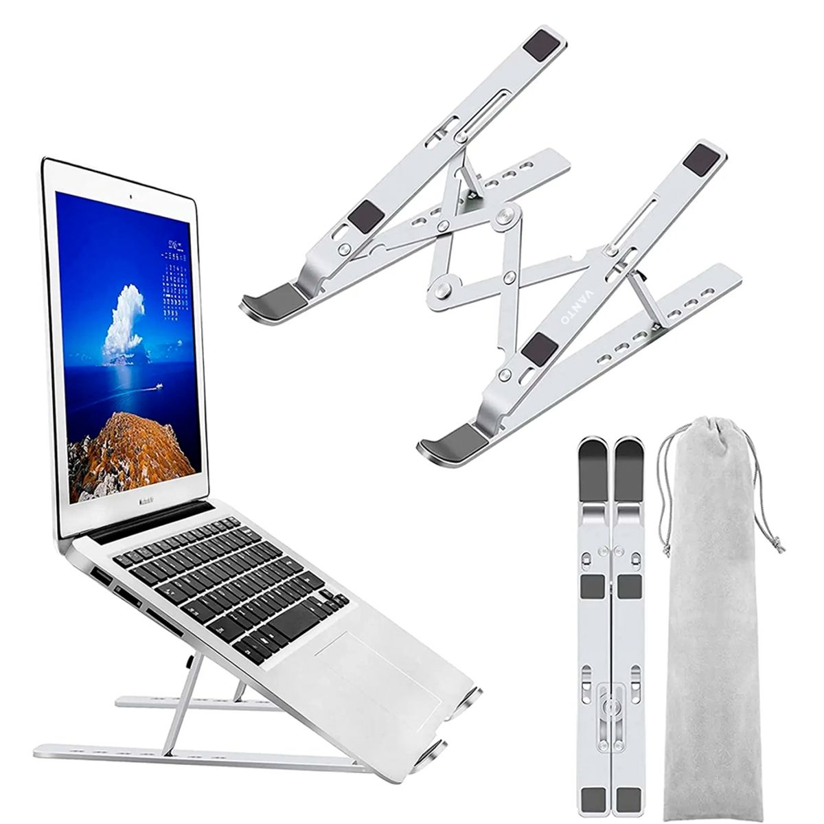 GENERICO - Soporte Base Alzador Acero De Macbook Air Notebook Vanto X10