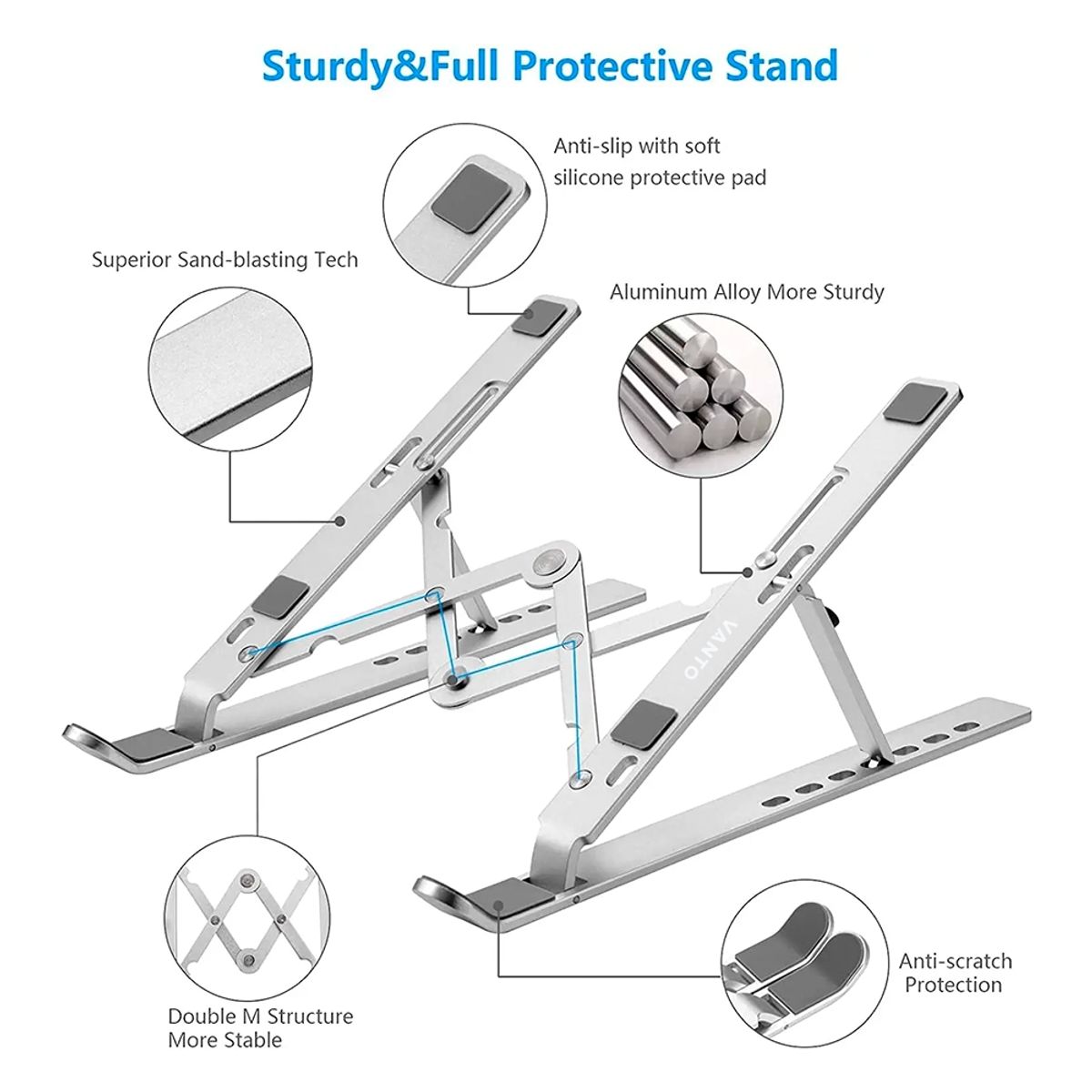 GENERICO - Soporte Base Alzador Acero De Macbook Air Notebook Vanto X10