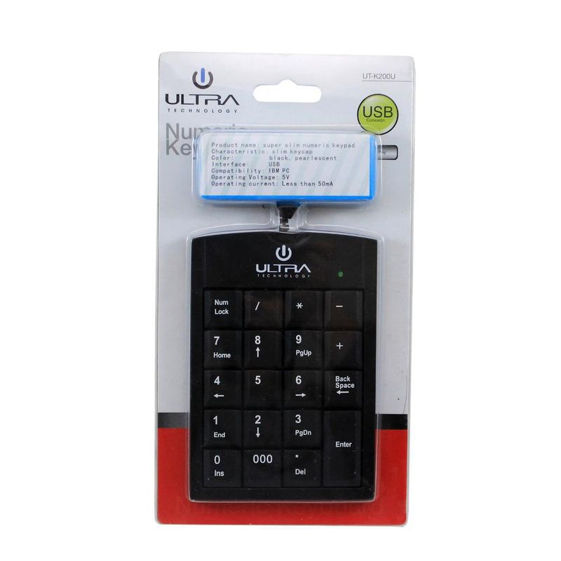 ULTRA - TECLADO NUMERICO USB ULTRA - Negro