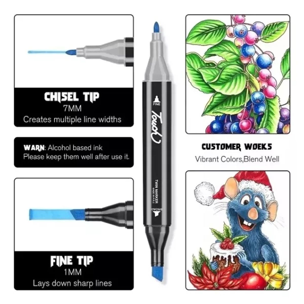 GENERICO - Set De 168 Rotuladores Marcadores Plumones Doble Punta