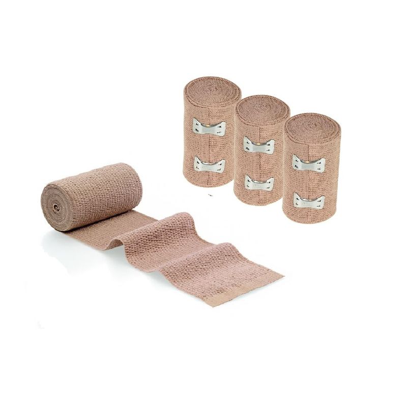 GENERICO - Pack x 3 Vendas Elásticas Algodón Compresión 7,5 Cm X 4,5m + Gancho